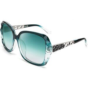 Women's Crystal Square Sunglasses Sparkling Composite Shiny Frame Design
